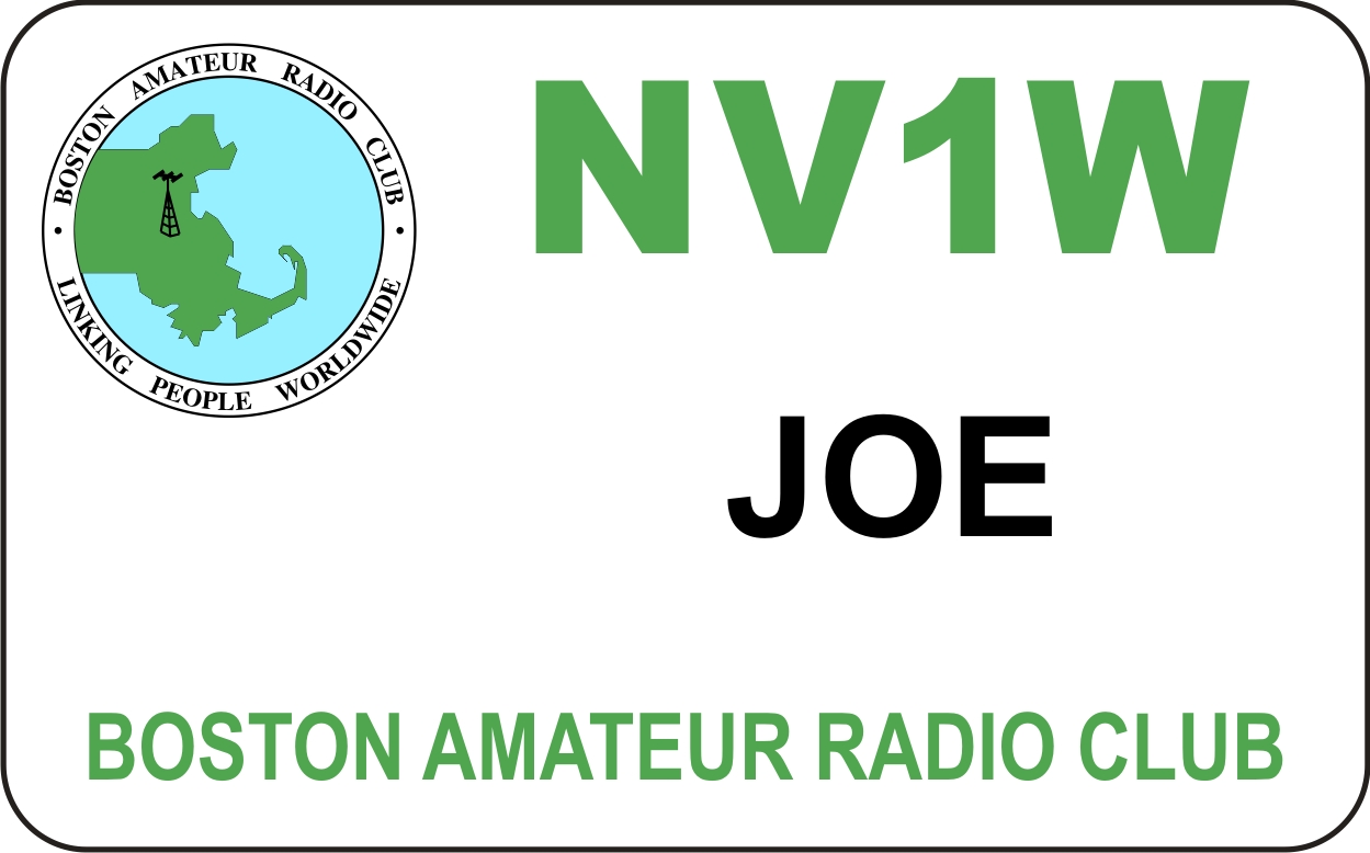 Boston Amateur Radio Club Name Badge