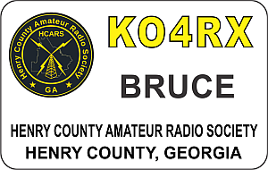 Henry County Amateur Radio Society GA Name Badge