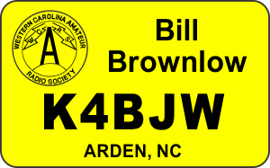 Western Carolina Amateur Radio Society Name Badge
